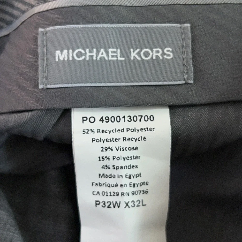 Michael Kors Mens 32x32 Light Grey Passport Marvin Stretch Dress Pants NWT